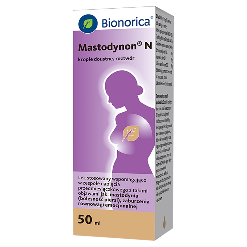 Mastodynon N, krople doustne roztwór wspomagająco w zespole napięcia przedmiesiączkowego, 50 ml