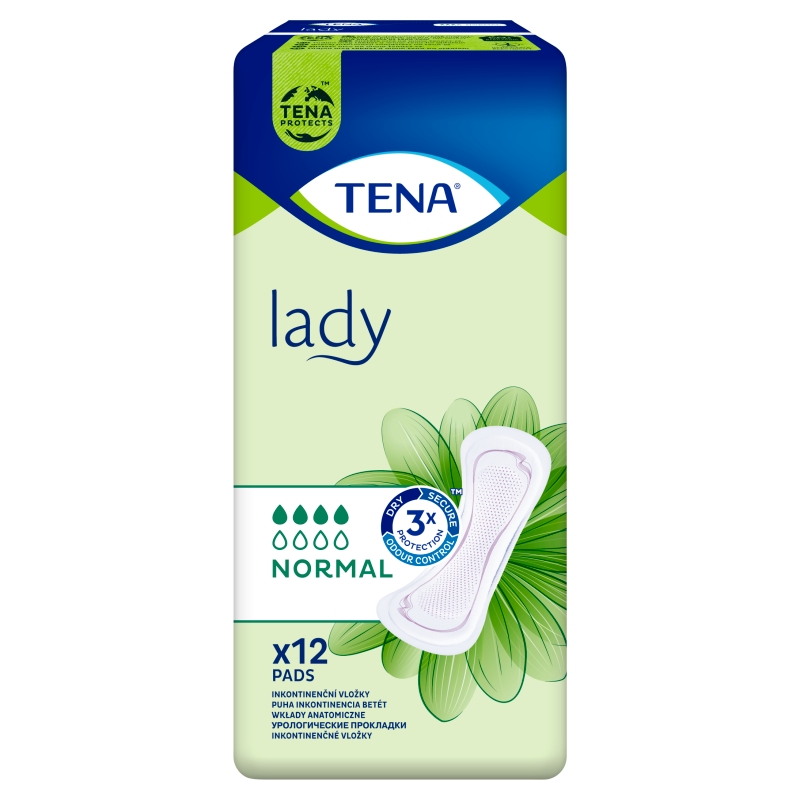 Tena Lady Normal  wkładki anatomiczne na nietrzymanie moczu, 12 szt.