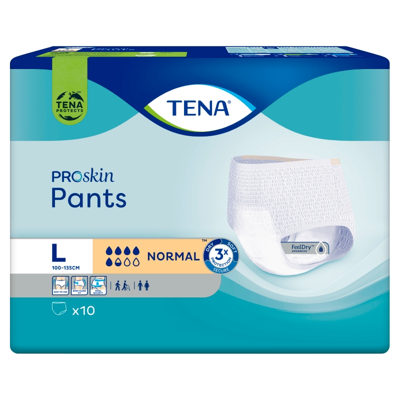 Tena Pants ProSkin Normal , pieluchomajtki na nietrzymanie moczu, rozmiar L, 10 szt.
