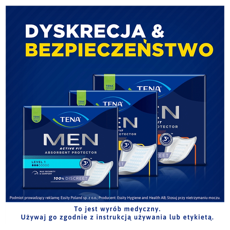 TENA Men Active Fit Level 3, wkłady anatomiczne, 20 szt.