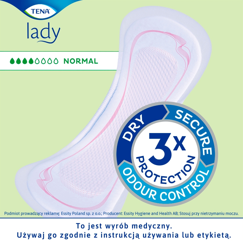 Tena Lady Normal , wkładki anatomiczne na nietrzymanie moczu, 30 szt.