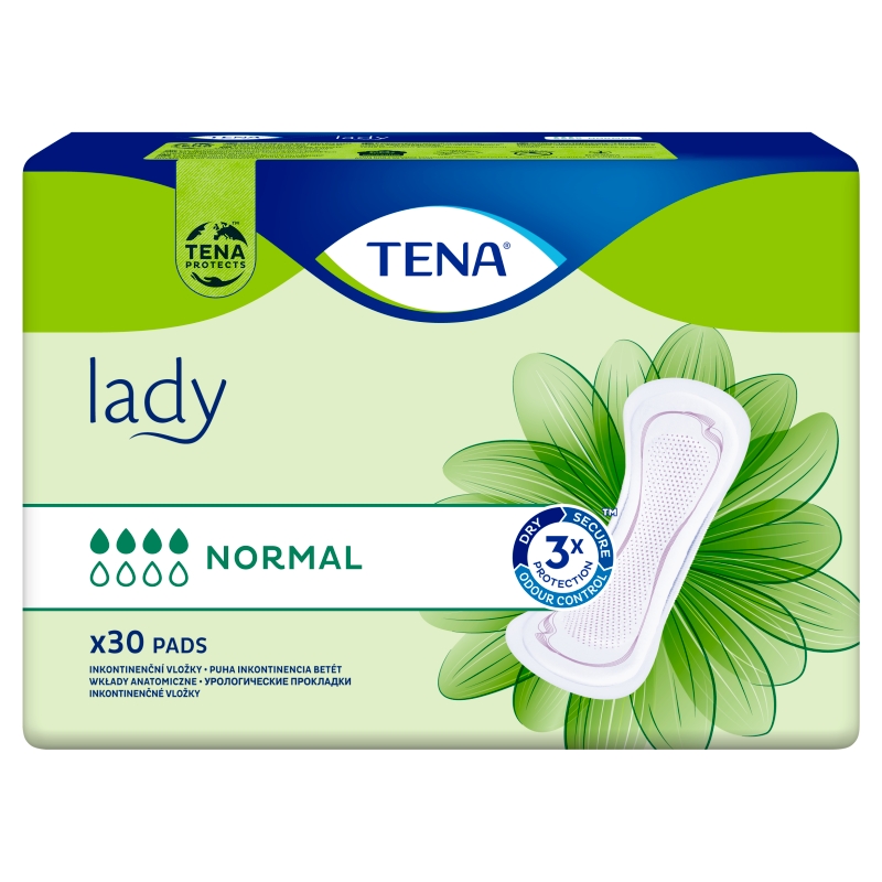 Tena Lady Normal  wkładki anatomiczne na nietrzymanie moczu, 30 szt.