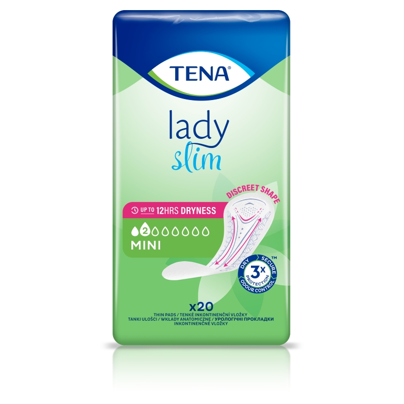 Tena Lady Slim Mini  wkładki anatomiczne na nietrzymanie moczu, 20 szt.