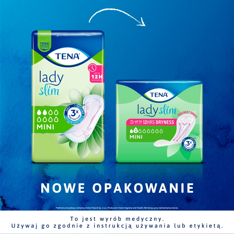 Tena Lady Slim Mini Plus , wkładki anatomiczne na nietrzymanie moczu, 16 szt.