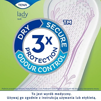 Tena Lady Slim Mini Plus , wkładki anatomiczne na nietrzymanie moczu, 16 szt.