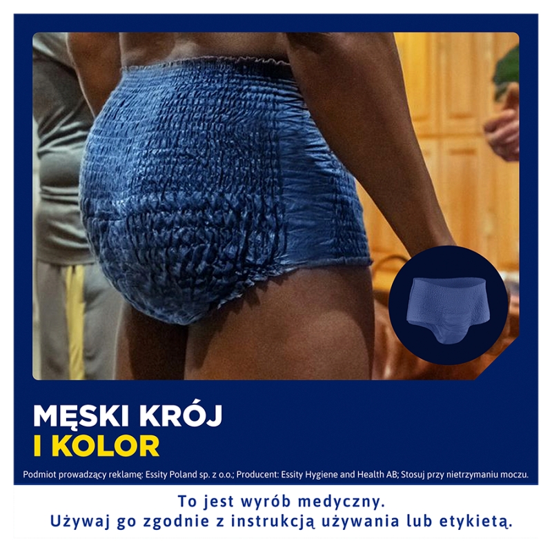 TENA MEN Active Fit Pants , majtki chłonne Plus Blue L/XL, 8 szt.