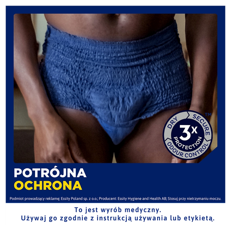 TENA MEN Active Fit Pants , majtki chłonne Plus Blue L/XL, 8 szt.