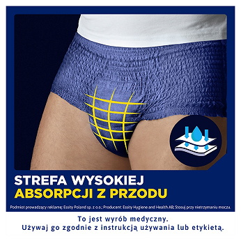 TENA MEN Active Fit Pants , majtki chłonne Plus Blue L/XL, 8 szt.