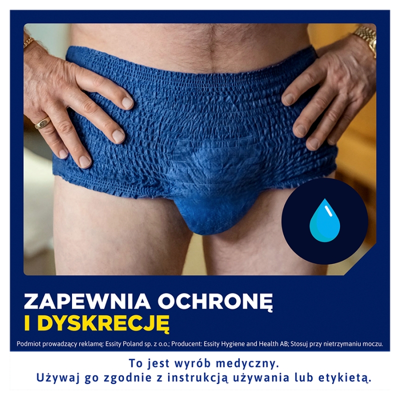 TENA MEN Active Fit Pants , majtki chłonne Plus Blue L/XL, 8 szt.