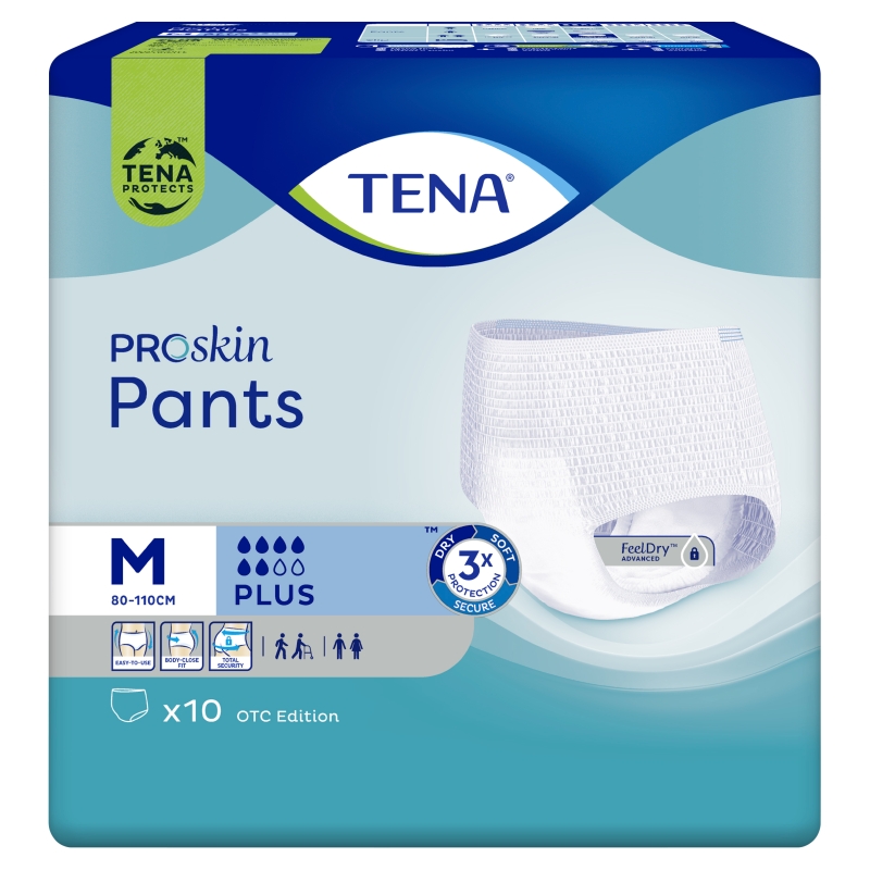 Tena Pants Proskin Plus, majtki chłonne, rozmiar M, 10 szt.
