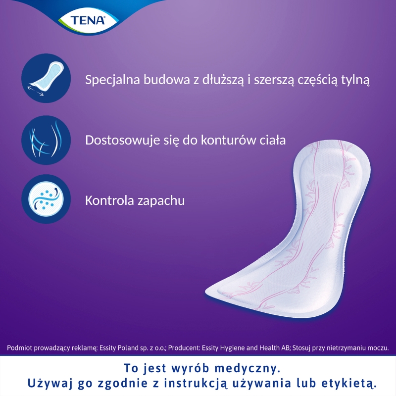 Tena Lady Maxi Night, wkładki anatomiczne na noc, 6 szt.
