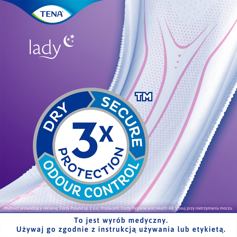 Tena Lady Normal Night , wkładki anatomiczne na noc, 10 szt.