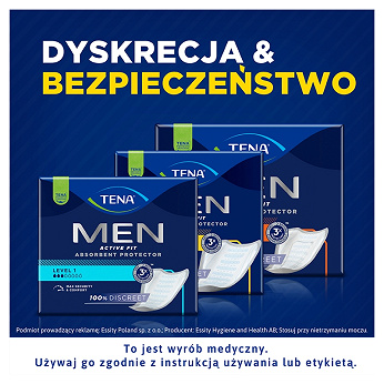 Tena Men Active Fit, wkładki anatomiczne, level 1, 20 szt