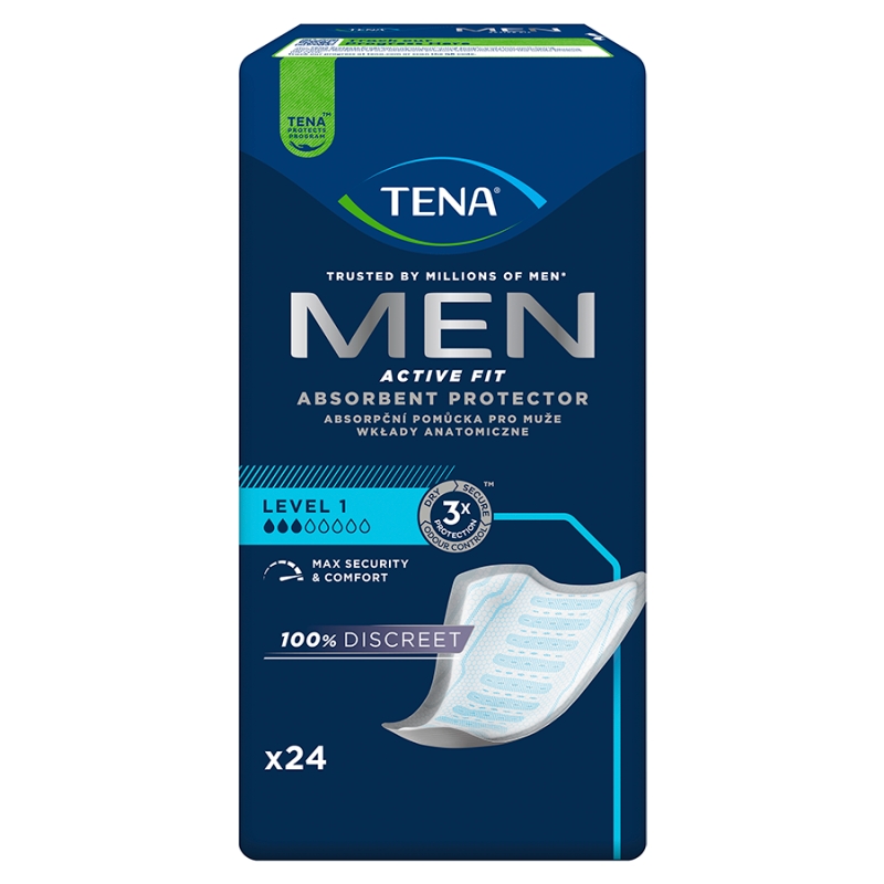 Tena Men Active Fit, wkładki anatomiczne, level 1, 20 szt