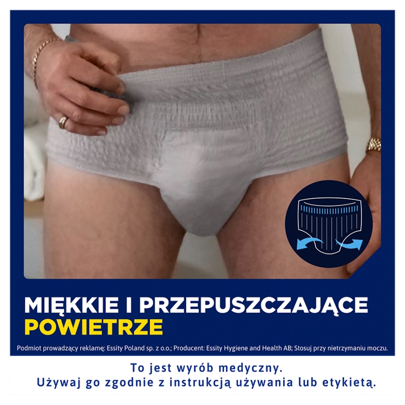 TENA MEN Active Fit Pants, majtki chłonne Normal Grey L/XL, 8 szt.