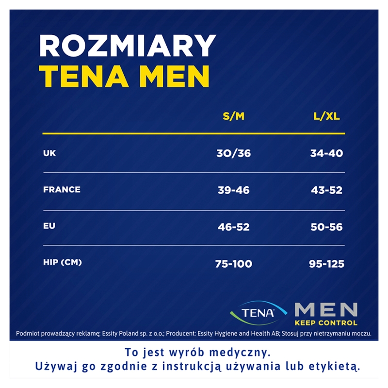 TENA MEN Active Fit Pants, majtki chłonne Normal Grey L/XL, 8 szt.