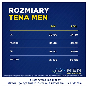 TENA MEN Active Fit Pants, majtki chłonne Normal Grey L/XL, 8 szt.