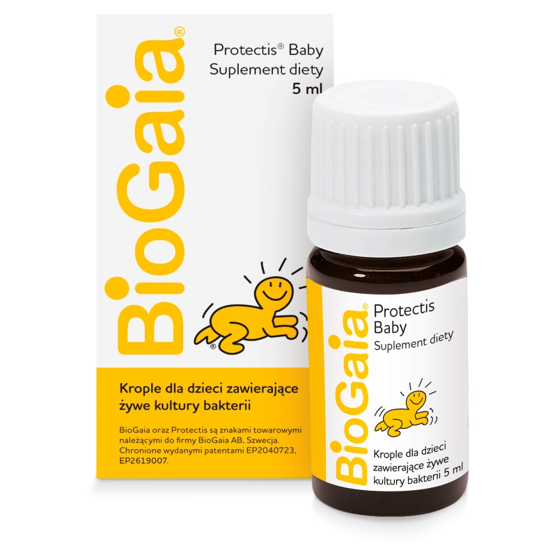 BioGaia Protectis Baby, krople doustne zawierające żywe kultury bakterii, butelka 5 ml.