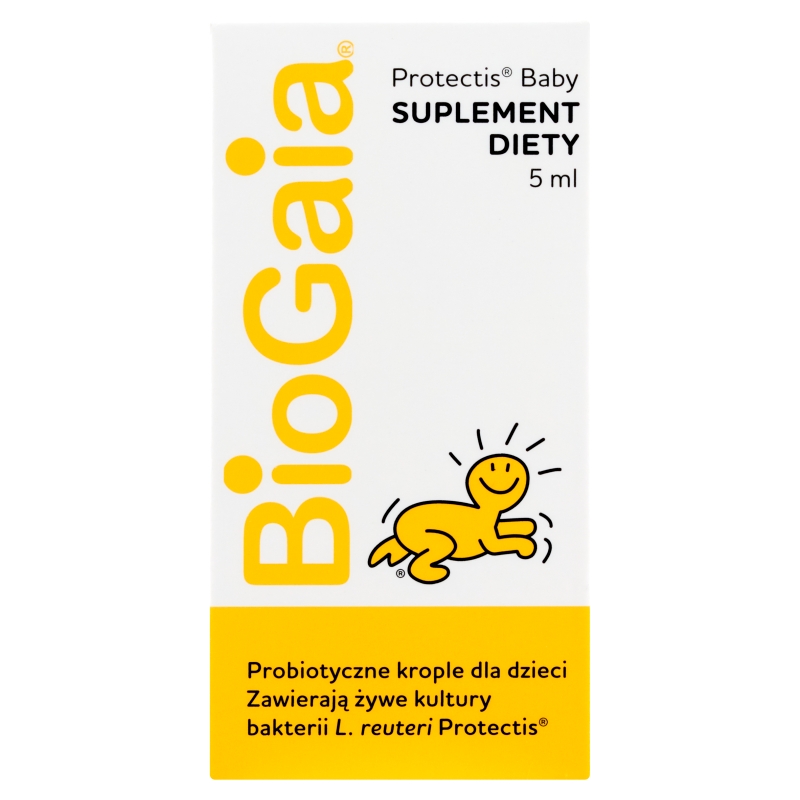 BioGaia Protectis Baby, krople doustne zawierające żywe kultury bakterii, tubka 5 ml