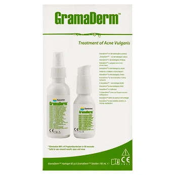 GramaDerm, do stosowania wspomagająco w miejscowym leczeniu trądziku, zestaw: płyn, 100 ml + żel, 60 g