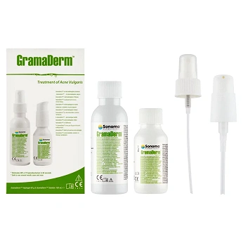 GramaDerm, do stosowania wspomagająco w miejscowym leczeniu trądziku, zestaw: płyn, 100 ml + żel, 60 g