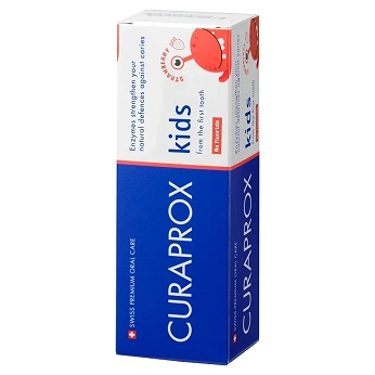 Curaprox Kids, pasta do zębów dla dzieci niezawierająca fluoru o smaku truskawkowym, 60 ml