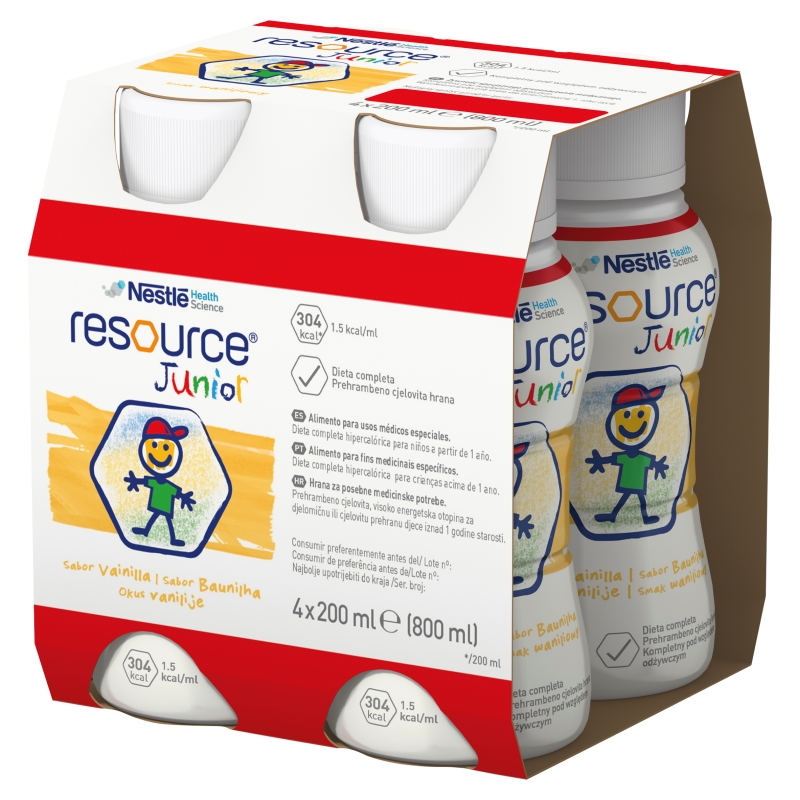 Resource Junior waniliowy, 4 x 200 ml