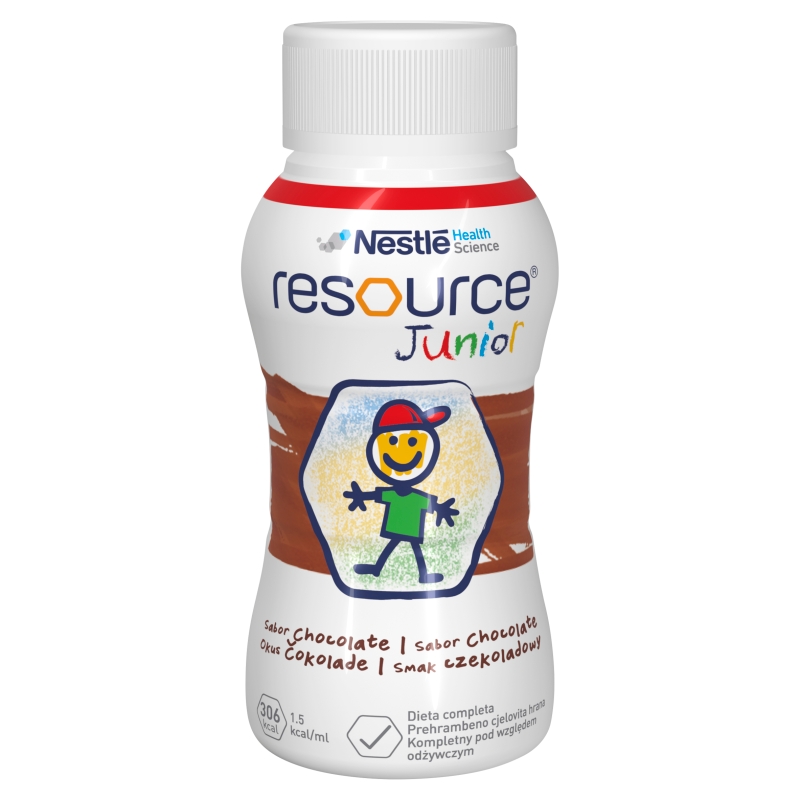 Resource Junior, czekoladowy, 4 x 200 ml