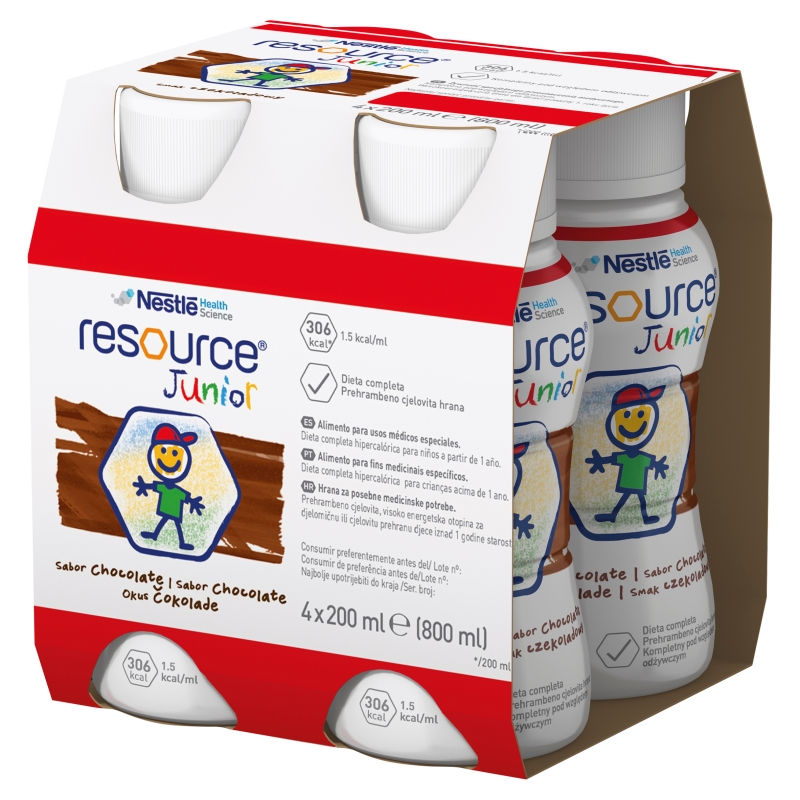 Resource Junior czekoladowy, 4 x 200 ml