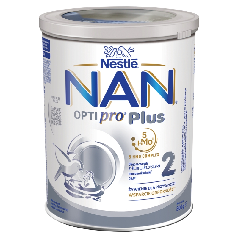 NAN OptiPro Plus 2 mleko modyfikowane w proszku dla niemowląt powyżej 6 miesiąca życia, 800 g