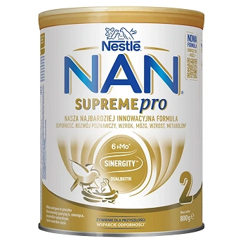 NAN Supreme 2, mleko modyfikowane w proszku dla niemowląt powyżej 6 miesiąca życia, 800 g