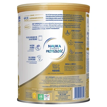 NAN Supreme 2, mleko modyfikowane w proszku dla niemowląt powyżej 6 miesiąca życia, 800 g