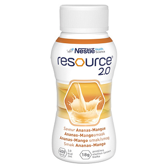 Zestaw Resource 2.0 smak ananas-mango , płyn w stanach niedożywienia, 4 x 200 ml