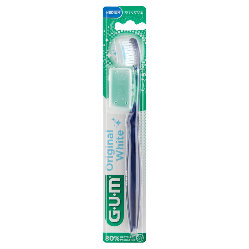 SUNSTAR GUM Original White, szczoteczka do zębów średniej miękkości, 1 szt.