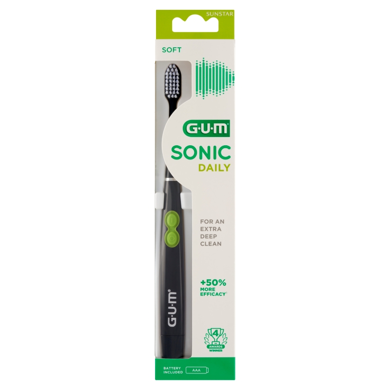 Sunstar Gum Sonic Daily, szczoteczka soniczna czarna, 1 szt.