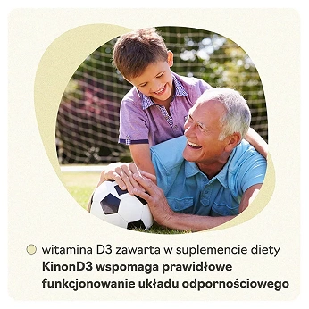 Kinon D3, tabletki z witaminami D3 i K2 wzmacniającymi kości, 30 szt.