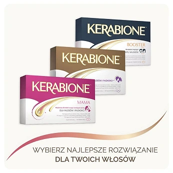 Kerabione Mama, tabletki ze składnikami wzmacniającymi włosy i paznokcie dla kobiet w ciąży, 60 szt.