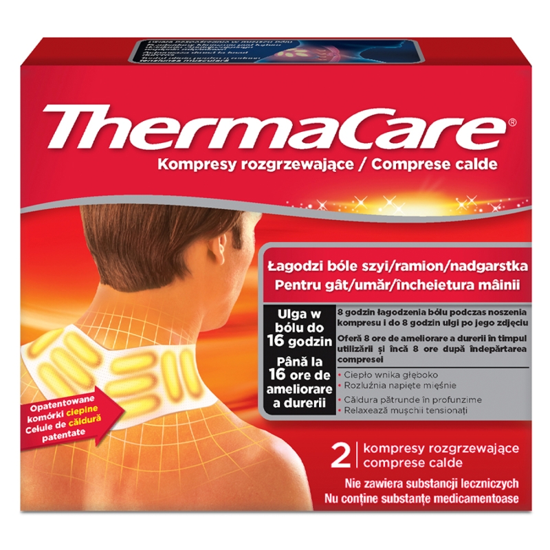 ThermaCare, kompresy rozgrzewające łagodzące ból szyi, ramion, 2 szt.