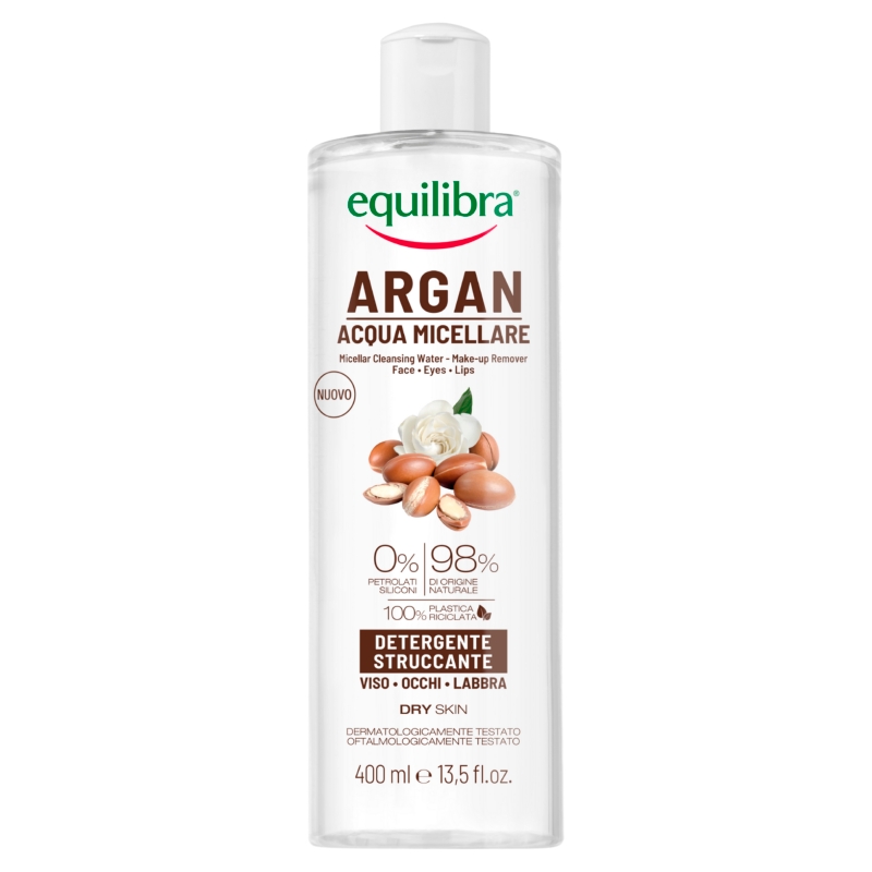 EQUILIBRA Equilibra Argan, płyn miceralny do oczyszczania twarzy, 400 ml