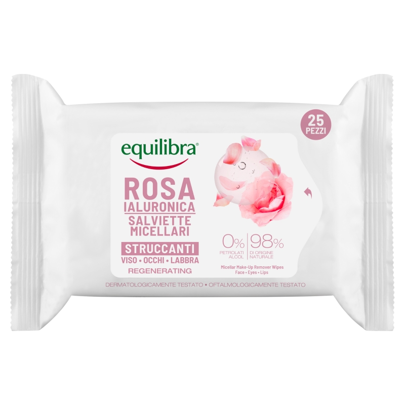 Equilibra Rose, chusteczki micelarne do demakijażu, 25 szt.