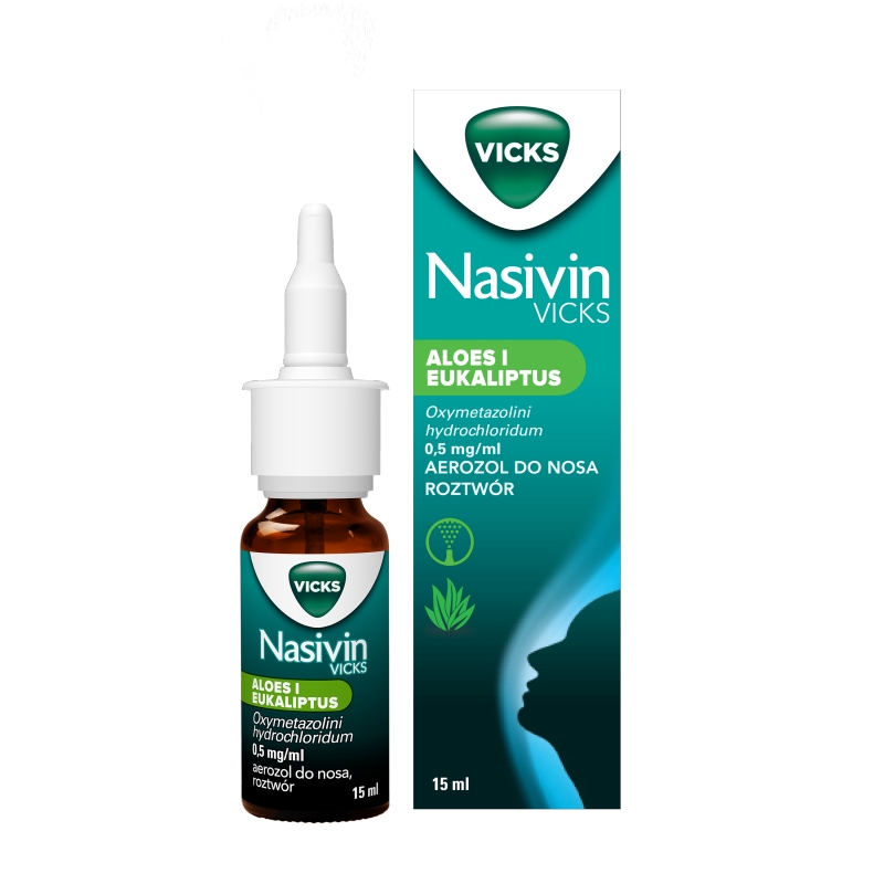 Nasivin Sinex Aloes i Eukaliptus, aerozol do nosa, 15 ml