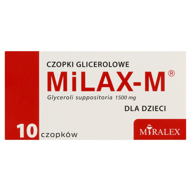 MiLAX-M , czopki glicerolowe na zaparcia dla dzieci, 10 szt.