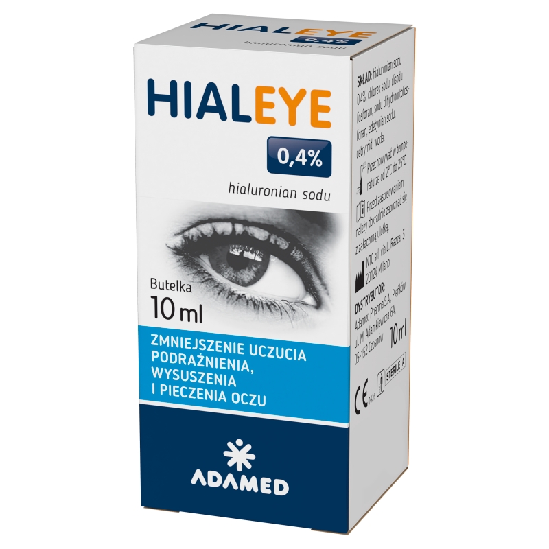 Hialeye 0,4%, krople na uczucie podrażnienia, wysuszenia i pieczenia oczu, butelka 10 ml
