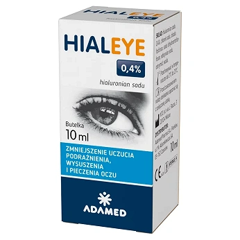 Hialeye 0,4%, krople na uczucie podrażnienia, wysuszenia i pieczenia oczu, butelka 10 ml