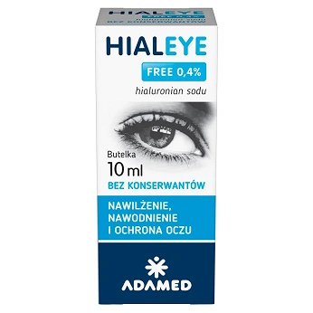 Hialeye Free roztwór 0,4%, nawilżający, nawadniający i ochronny do oczu, butelka 10 ml