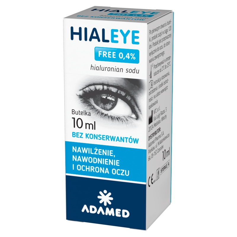 Hialeye Free roztwór 0,4%, nawilżający, nawadniający i ochronny do oczu, butelka 10 ml