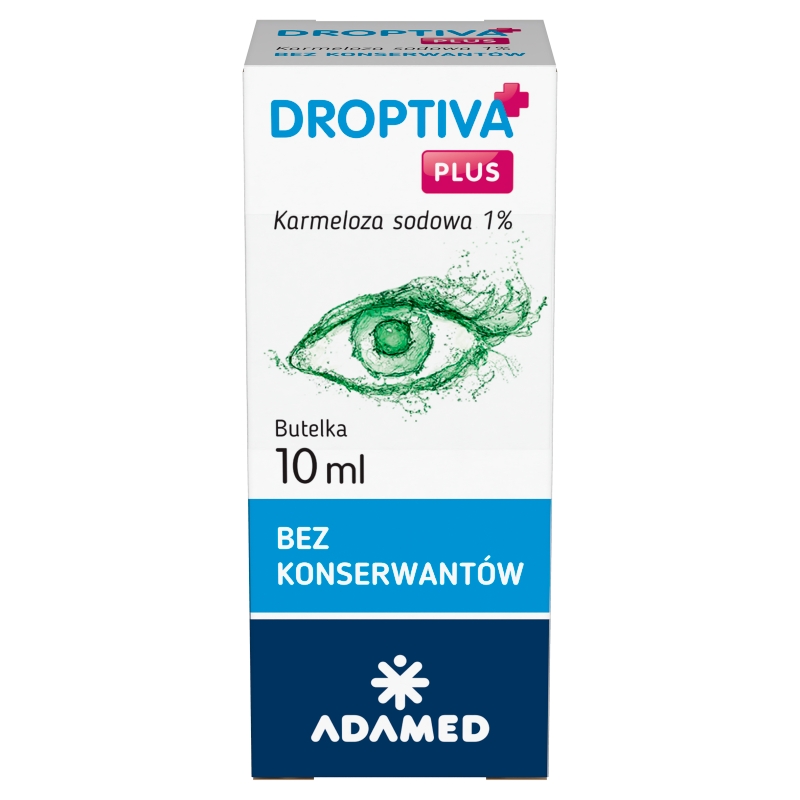 Droptiva Plus 1%, krople do oczu nawilżające bez konserwantów, butelka 10 ml