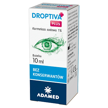 Droptiva Plus 1%, krople do oczu nawilżające bez konserwantów, butelka 10 ml