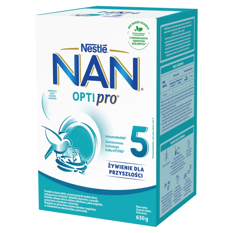 Nan Optipro 5, mleko modyfikowane dla dzieci po 2,5 roku, 650g