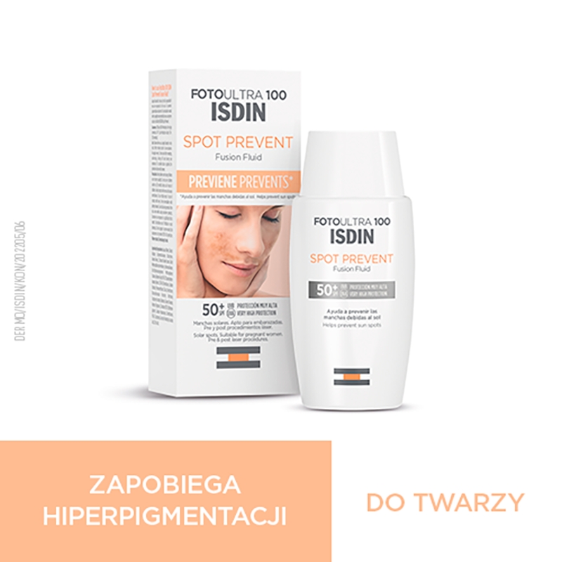 ISDIN Spot Prevent Fluid SPF 50+, przeciwsłoneczny do twarzy, 50 ml